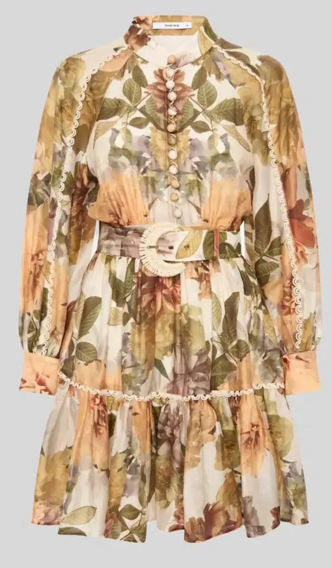 Sheike Sepia Floral Mini Dress Size 10 for rent on The Volte - main image