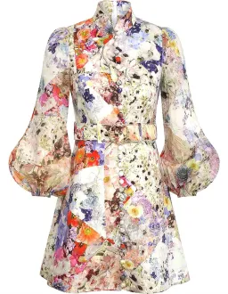 Zimmermann Prima Belted Mini Dress Patchwork Floral Size 1 / AU 10 for rent on The Volte - image 2
