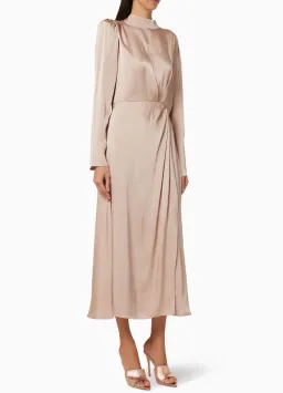 Anine Bing Kim Silk Dress Beige Size S / AU 8 for rent on The Volte - image 2