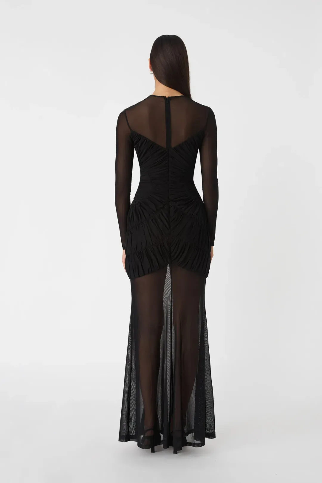 MISHA Talitha Fine Mesh Maxi Dress Black Size 10/M for rent on The Volte - main image