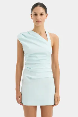 Sir the Label Azul Gathered Mini Dress in Ice Blue Size 1 / AU 8 for rent on The Volte - image 2