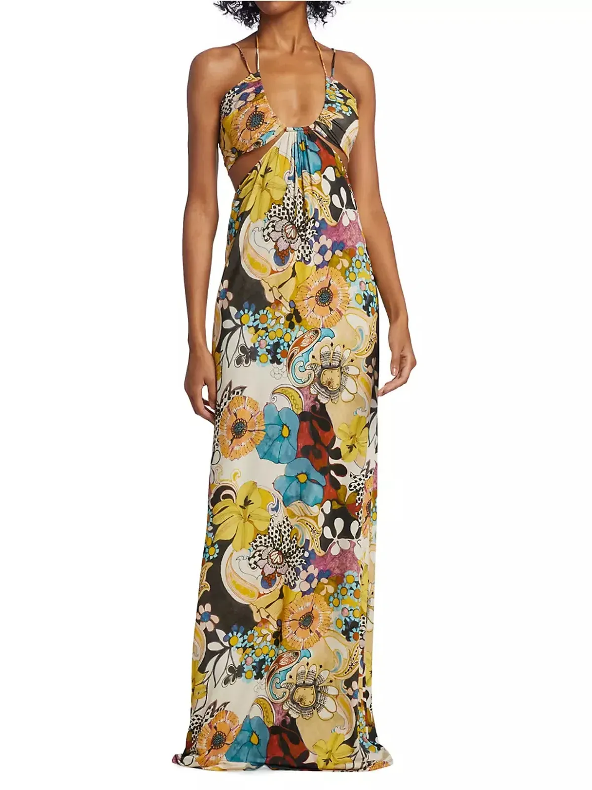 Alexis Cassandra Cut Out Maxi Dress Floral Grove Size S / AU 8 for rent on The Volte - main image