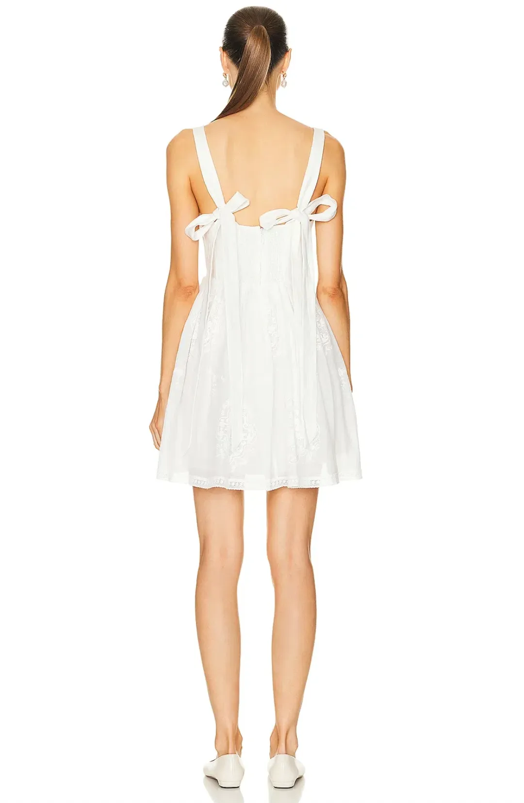 Zimmermann Alight Corset Mini Dress in Ivory Size 0 / AU 8 for rent on The Volte - main image