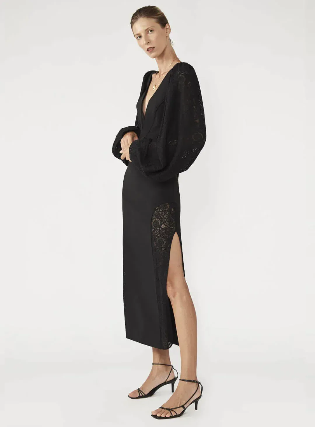 Camilla and Marc Danica Midi Dress Black Size 10 for rent on The Volte - main image