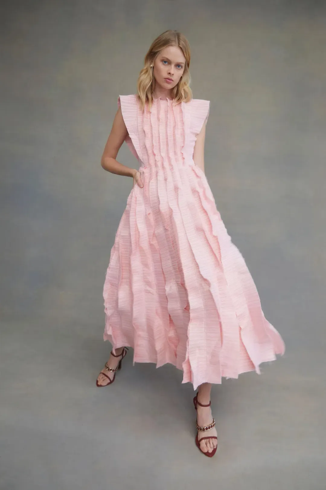 AJE - Hybrid Midi Dress Rose Pink - Size AU 16 for rent on The Volte - main image