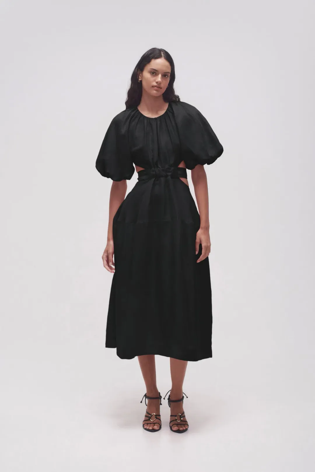 AJE -  Mimosa Cut Out Midi Dress Black - Size 12 for rent on The Volte - main image