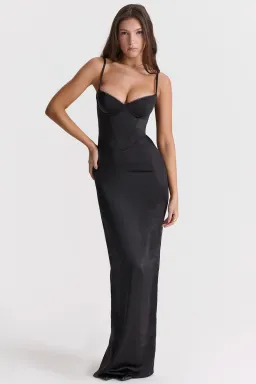 House Of CB Stefania Corset Maxi Dress Black Size XS / AU 6  for rent on The Volte - image 1