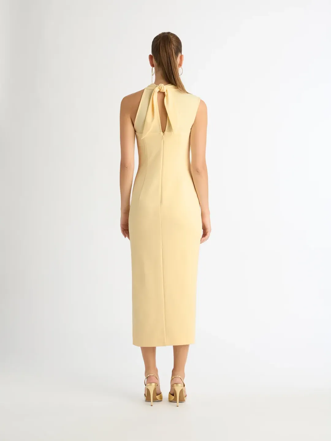 Shieke Zoe Midi Dress Yellow Size AU 6 for rent on The Volte - main image