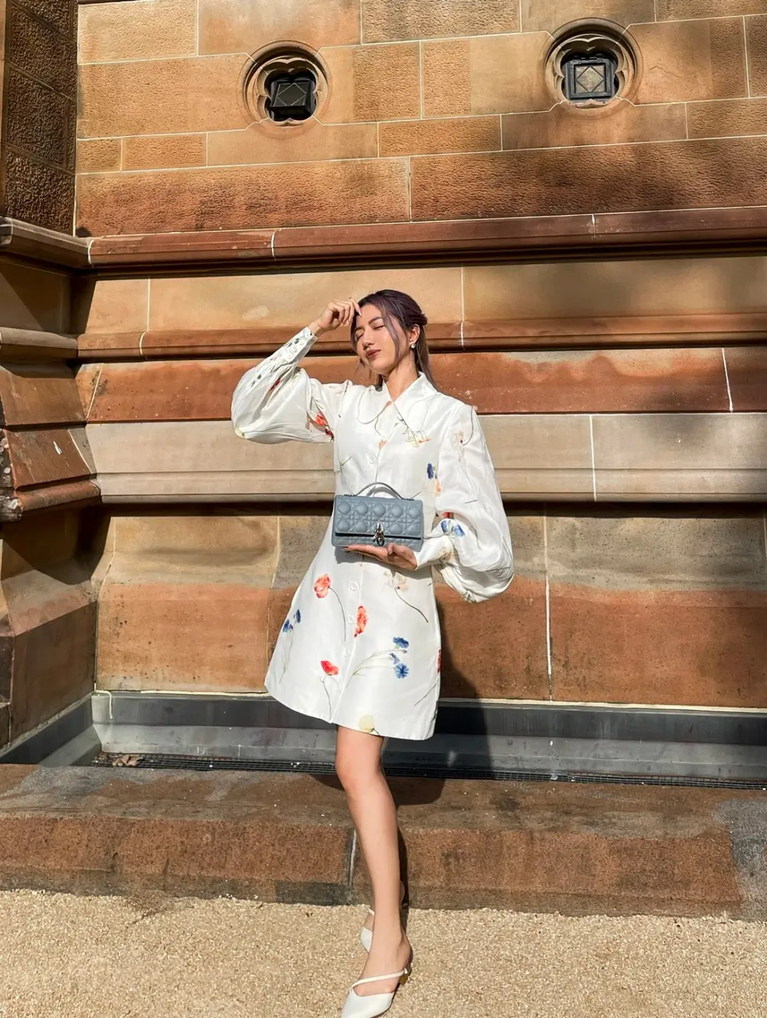 Leo Lin The Fields Linen Mini Dress Ivory Size AU 6 for rent on The Volte - main image