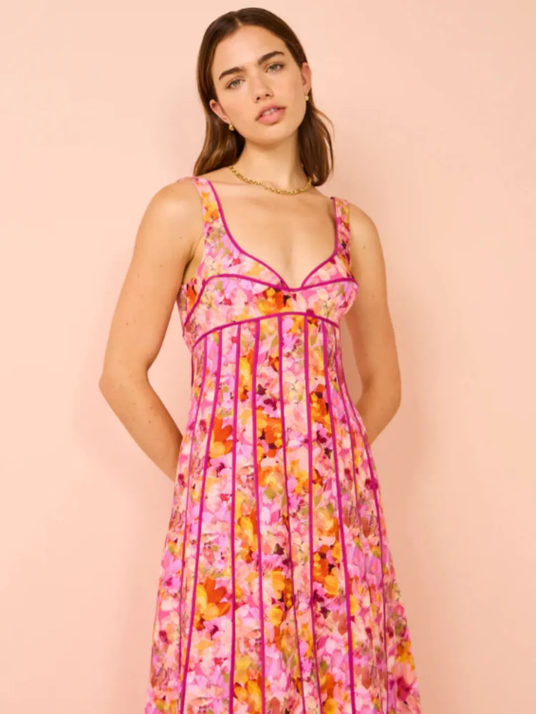 Acler Hansley Midi Dress in Lotus Size AU 14 for rent on The Volte - main image