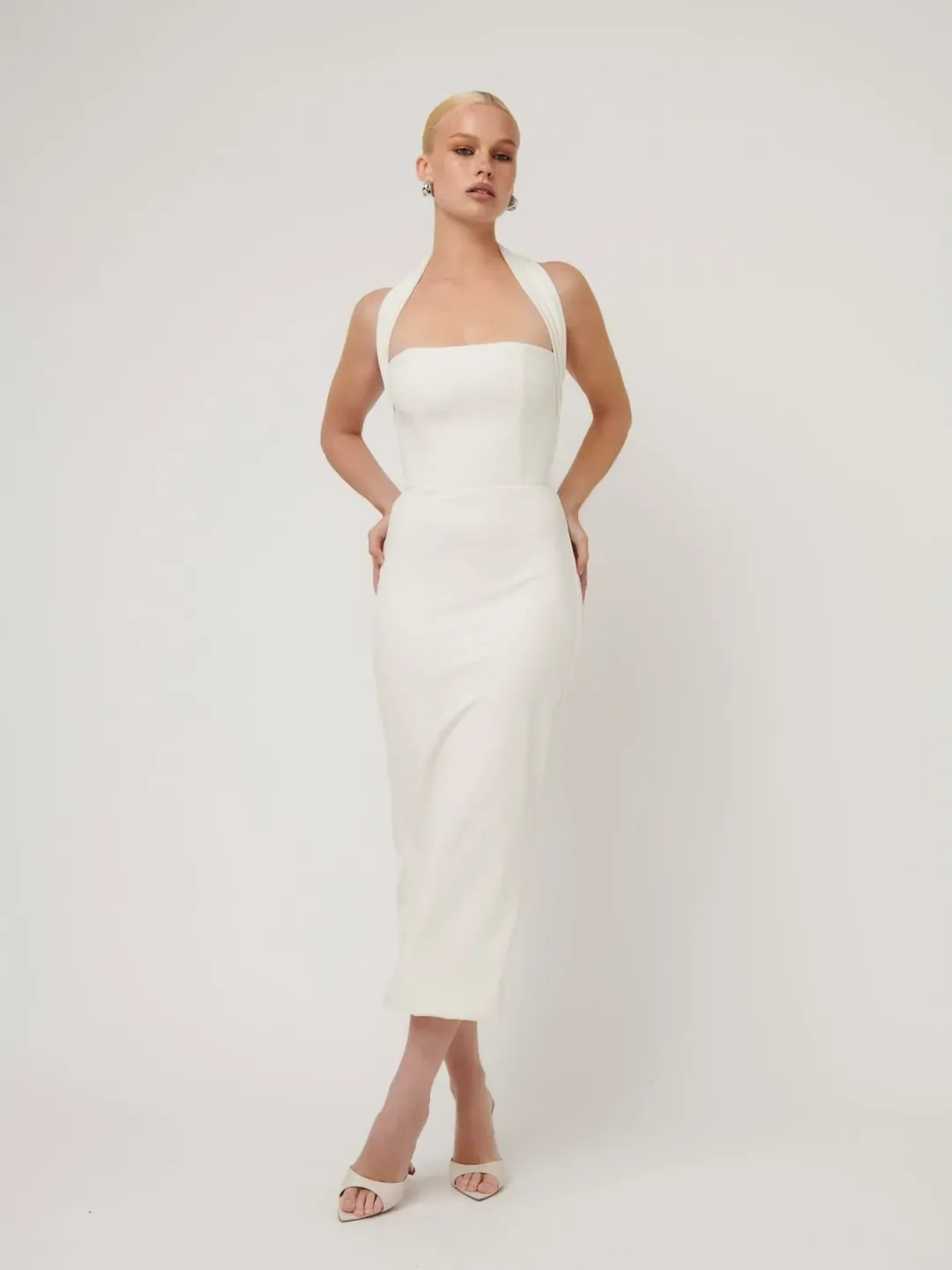 Effie Kats Meline Midi Dress White Size S/ AU 8 for rent on The Volte - main image