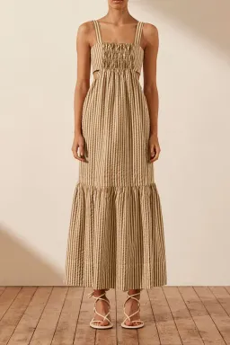 Shona Joy Hele Cut Out Ruched Midi Dress Print Size 10 for rent on The Volte - image 1