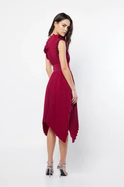 Mossman Lady Like Midi Dress in Deep Red Size 10 for rent on The Volte - image 3