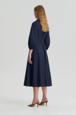 Scanlan Theodore Parachute Cotton Twist Dress Navy Size 10  for rent on The Volte - image 3