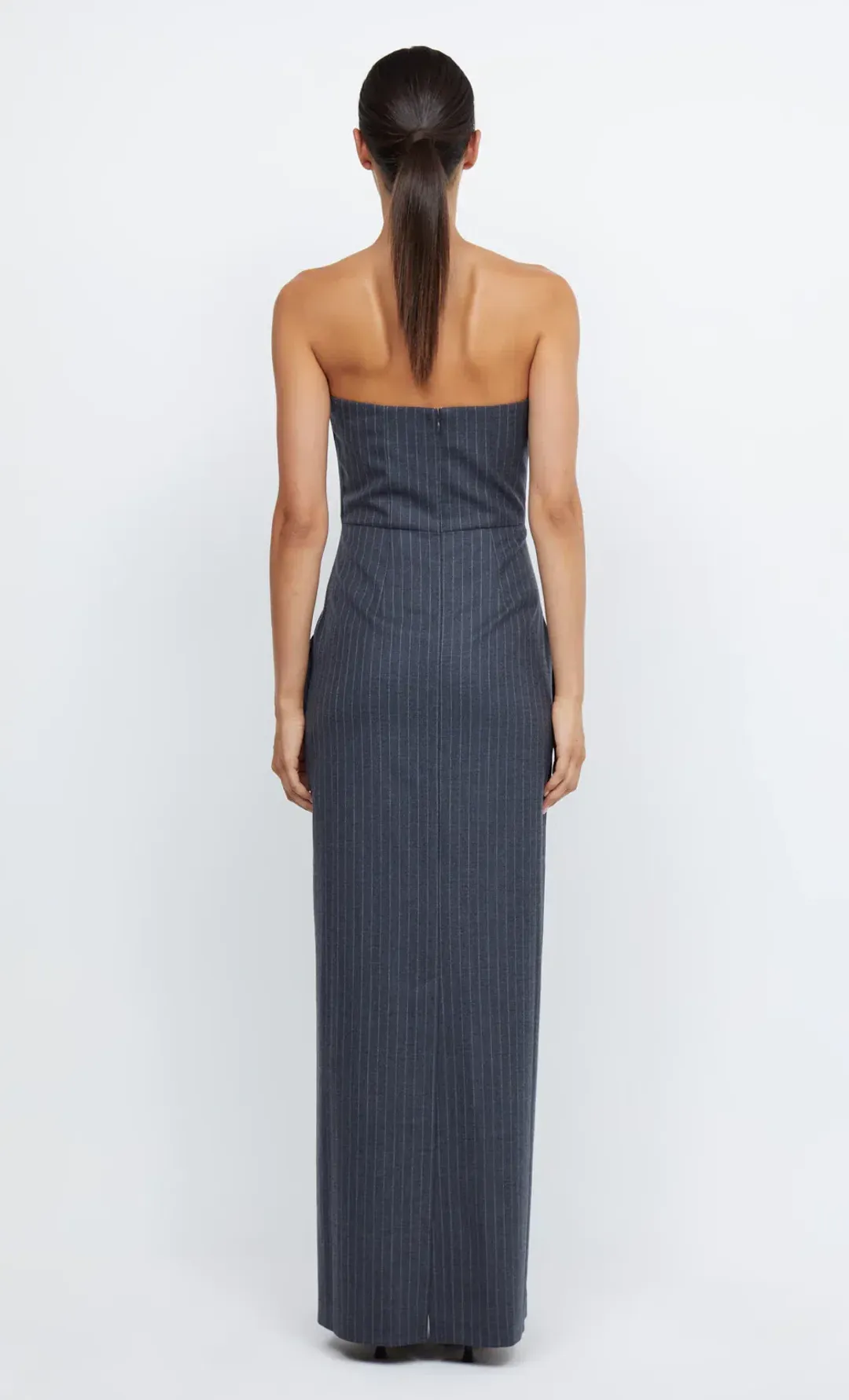 Bec & Bridge Pine Strapless Maxi Dress Charcoal Print Size 8 for rent on The Volte - main image