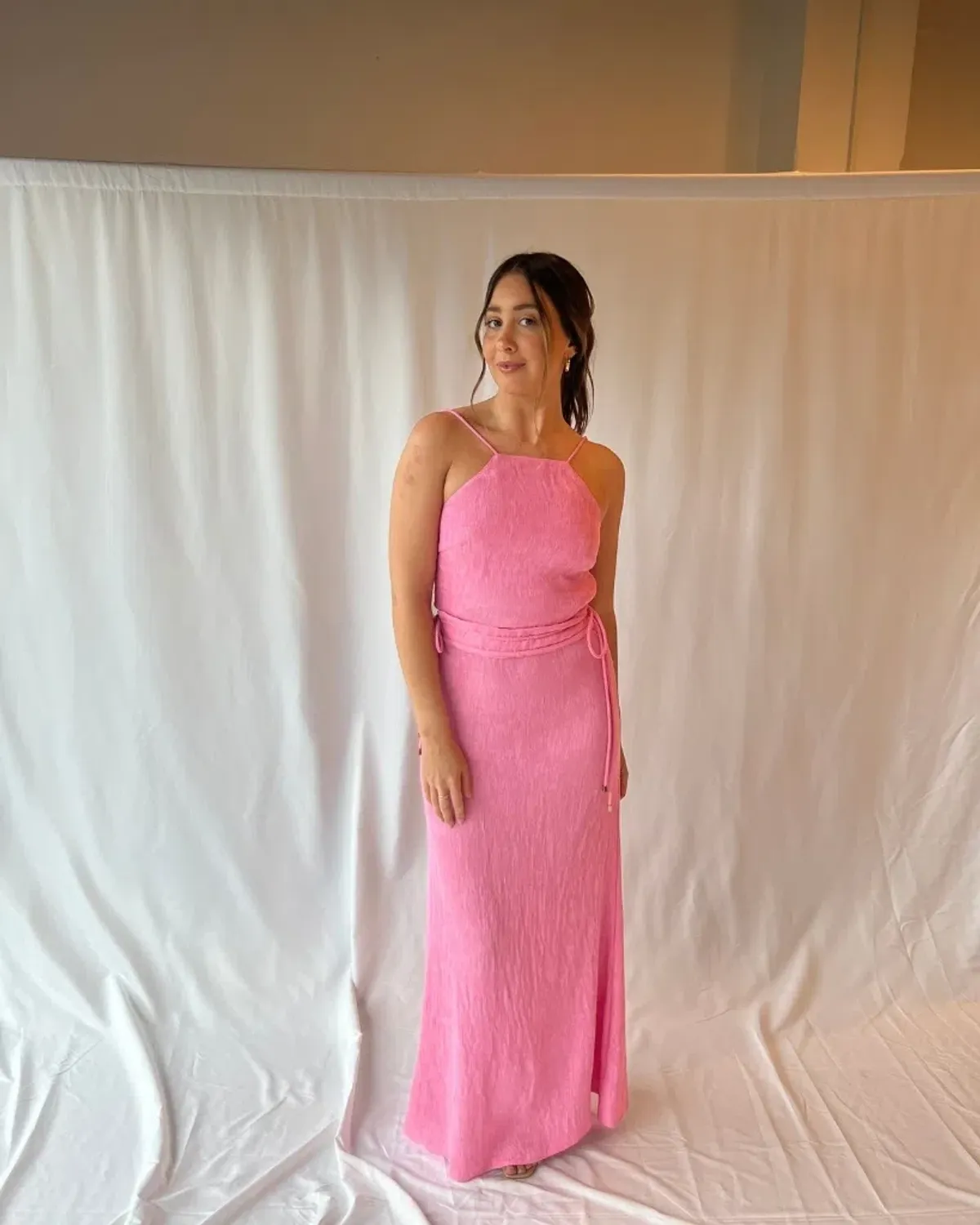 By Nicola Estelle Pleated Maxi Skirt Pink Size 6 for rent on The Volte - main image