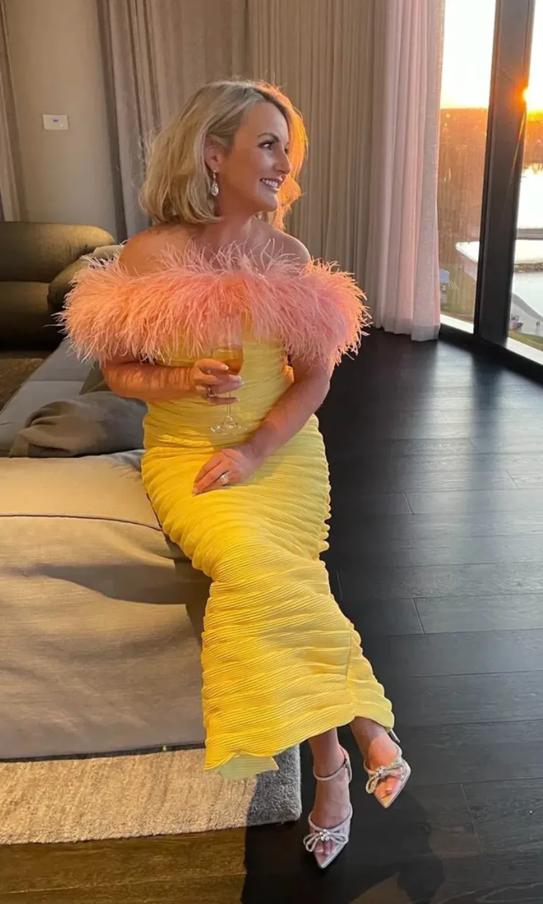 Rachel Gilbert Zion Midi Dress Yellow Size 10  for rent on The Volte - main image