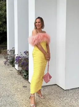 Rachel Gilbert Zion Midi Dress Yellow Size 10  for rent on The Volte - image 1