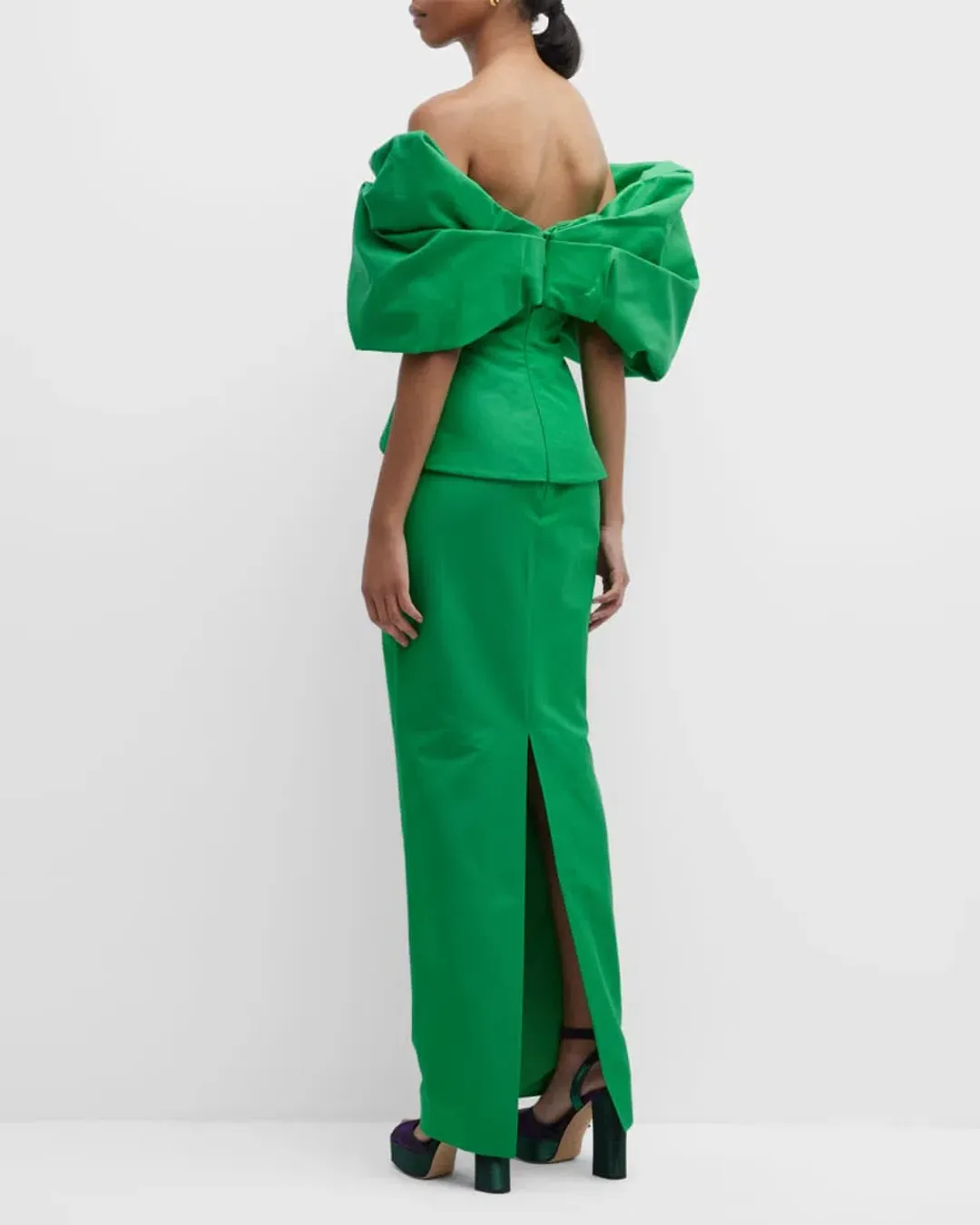 Rachel Gilbert Xavier Gown Green Size 8  for rent on The Volte - main image
