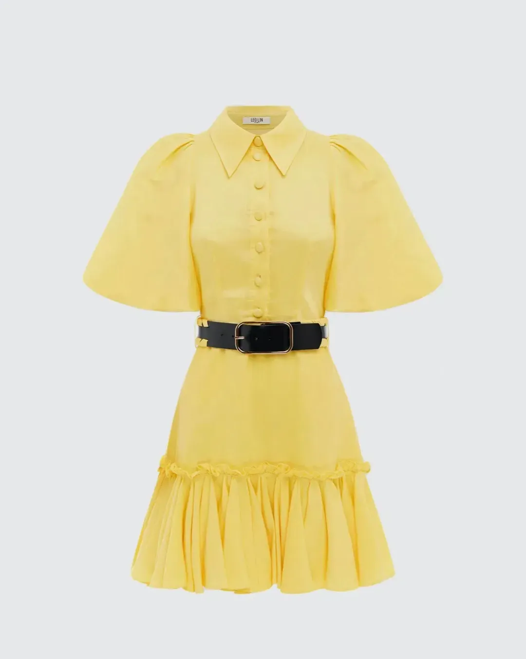 Leo Lin Sophie Bishop Sleeve Mini Dress Yellow Size 10 for rent on The Volte - main image
