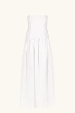 Shona Joy Blanc Linen Strapless Panelled Drop Waist Maxi Dress Ivory Size XS / AU 6 for rent on The Volte - image 6