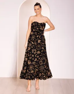 Pilgrim Raegan Strapless Midi Dress Print Size 18 for rent on The Volte - image 1