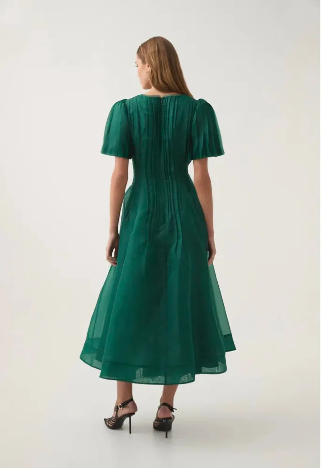 Aje Nova Pleated Midi Dress Size 8 for rent on The Volte - main image