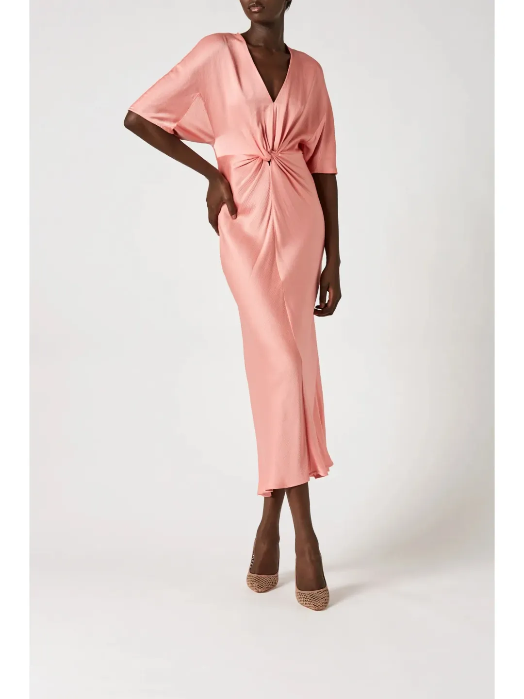 Scanlan Theodore Cocoon Turban Twist Dress Coral Size AU 10 for rent on The Volte - main image