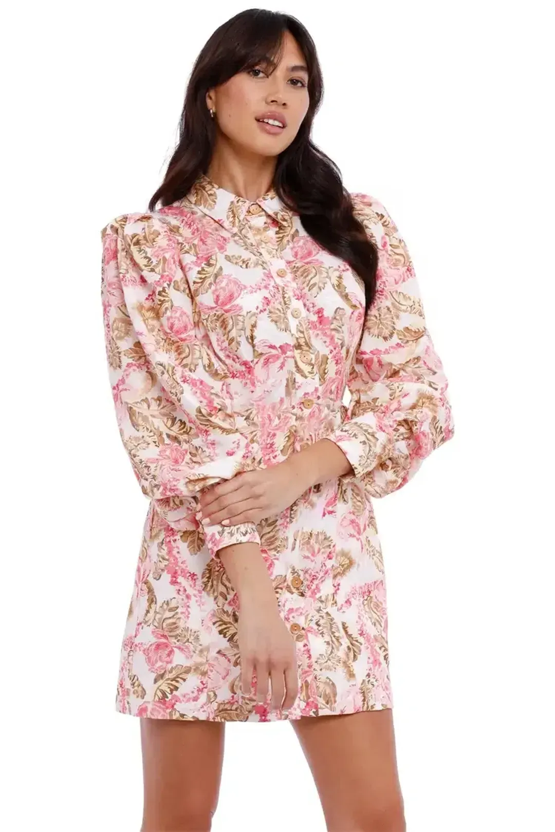 Significant Other Leonie Dress in Pink Sangria Floral Size 6 for rent on The Volte - main image