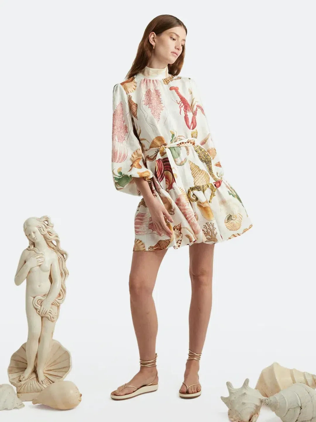 Alemais Atlantis Smock Mini Dress Print Size 10 for rent on The Volte - main image
