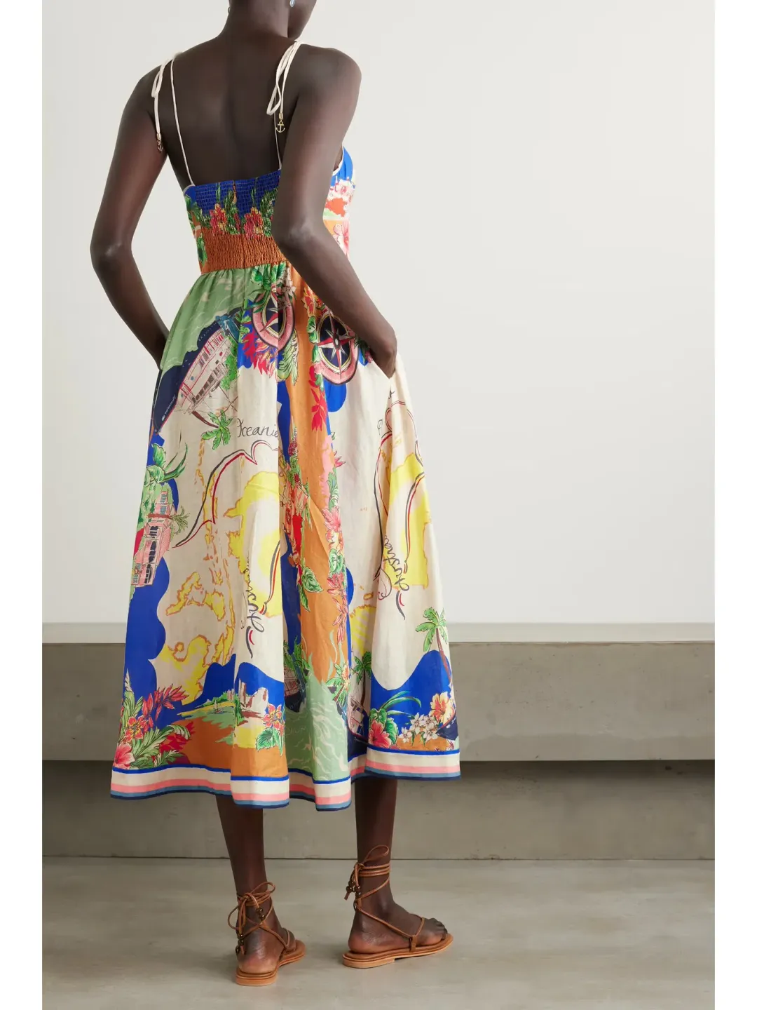 Zimmermann Alight Picnic Midi Dress Nautical Map size 12 for rent on The Volte - main image