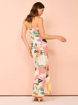 By Nicola Claudia Strapless Wrap Maxi Dress Potpourri/Melon Size 8 for rent on The Volte - image 3