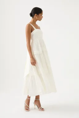 Aje Sophie Tiered Midi Dress Ivory Size 16 for rent on The Volte - image 2