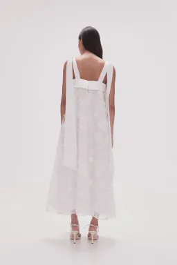 Aje Ursula Midi Dress Ivory Size 14  for rent on The Volte - image 3