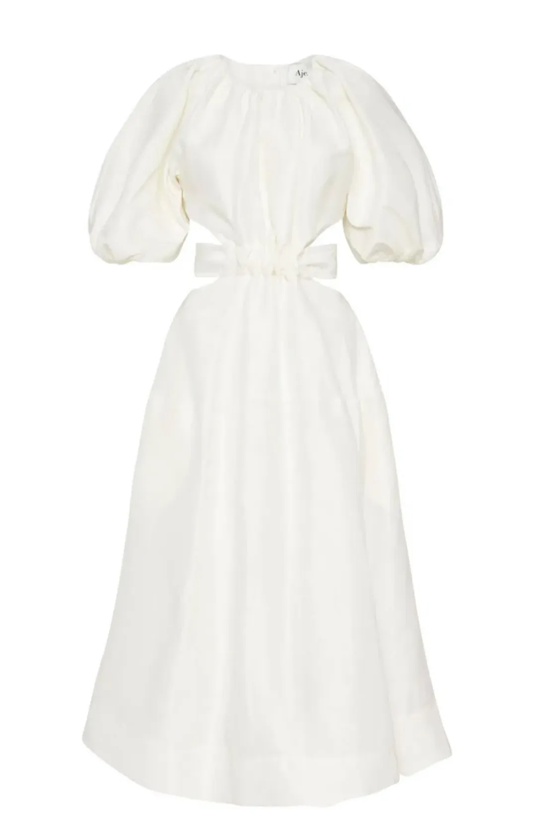 Aje Mimosa Cut Out Midi Dress Ivory Size 16 for rent on The Volte - main image