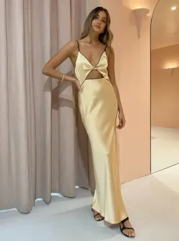 Bec & Bridge Hazel Dress Maxi Dress Wheat Size AU 10 for rent on The Volte - image 1