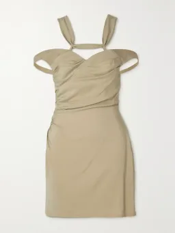Jacquemus Soffio Crepe Mini Dress Beige Size 34 / AU 6 for rent on The Volte - image 3