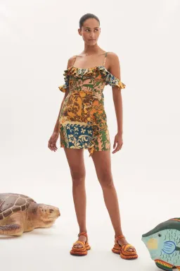 Alemais Archie Flounce Mini Dress Print Size 10 for rent on The Volte - image 1