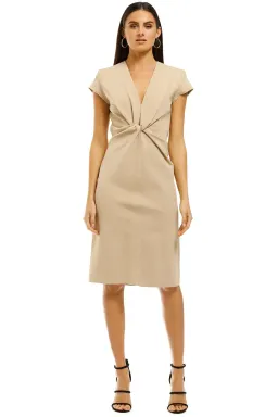 SCANLAN THEODORE Milano Crepe Turban Dress sesame size 8 for rent on The Volte - image 1
