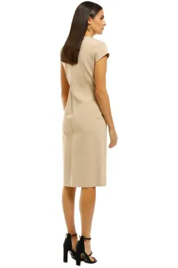 SCANLAN THEODORE Milano Crepe Turban Dress sesame size 8 for rent on The Volte - image 2