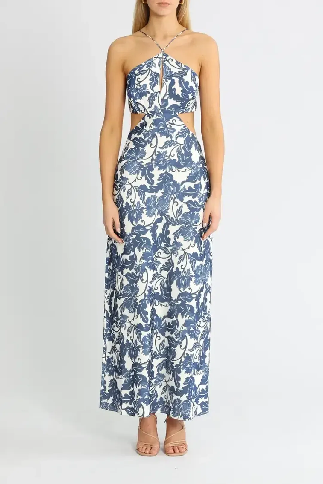 Significant Other Holly Maxi Dress Blue Print Size 12 for rent on The Volte - main image