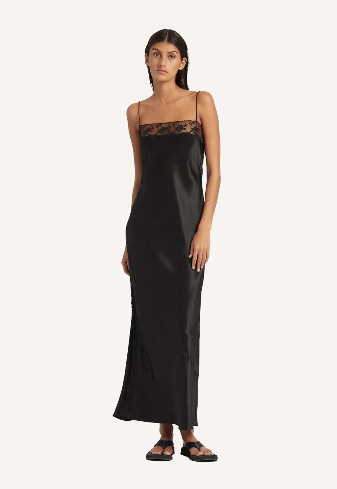 Sir the Label Willa Bias Midi Dress Black Size 0 / AU 6 for rent on The Volte - main image