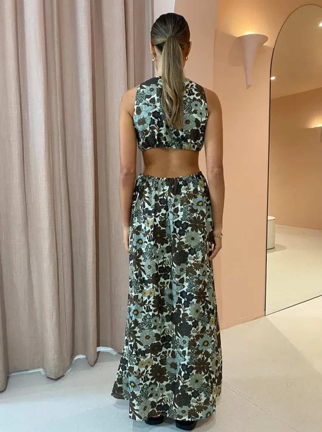 Sir the Label Constantine Cut Out Midi Dress Floral Size 3 / AU 12 for rent on The Volte - main image