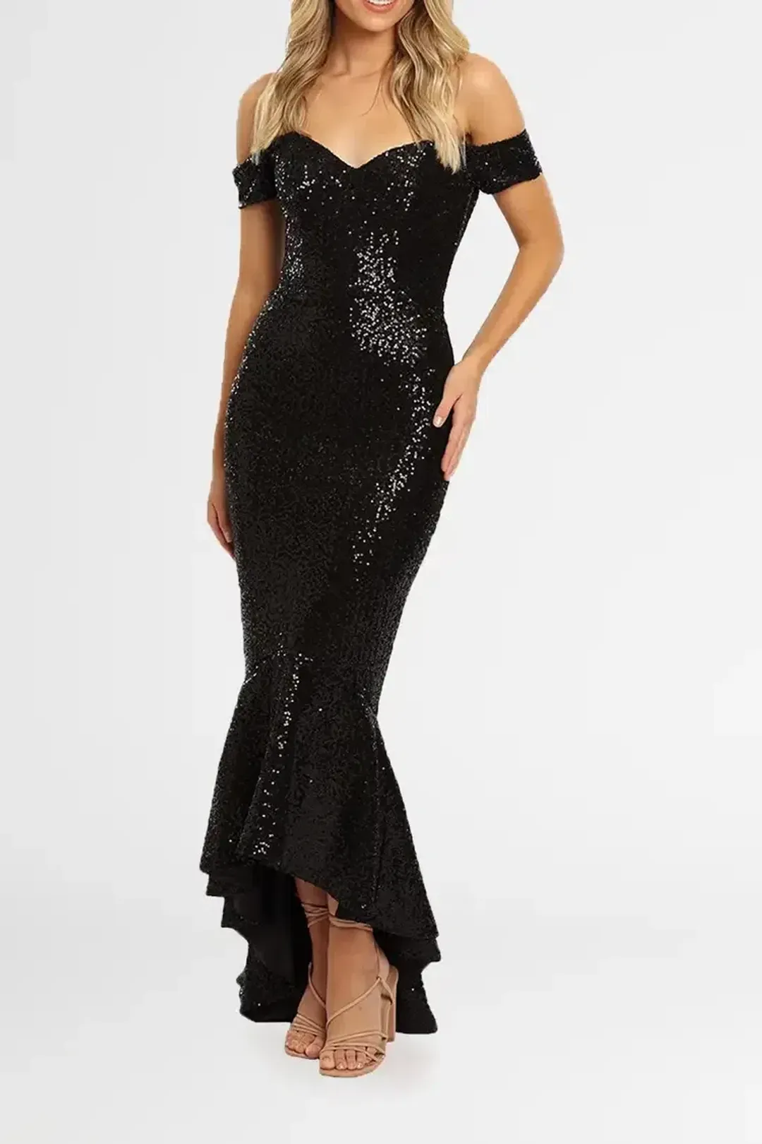 Portia and Scarlett Diamond Gown in Black Size 6 for rent on The Volte - main image