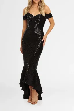 Portia and Scarlett Diamond Gown in Black Size 6 for rent on The Volte - image 1