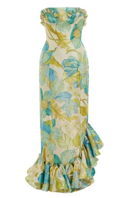 Alemais Janis Strapless Midi Dress Print Size AU 8 for rent on The Volte - image 3