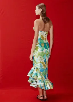 Alemais Janis Strapless Midi Dress Print Size AU 8 for rent on The Volte - image 2