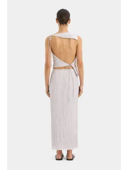 Sir The Label Ligera Open Back Top and Wrap Midi Skirt Set Silver Size AU 8 for rent on The Volte - image 3