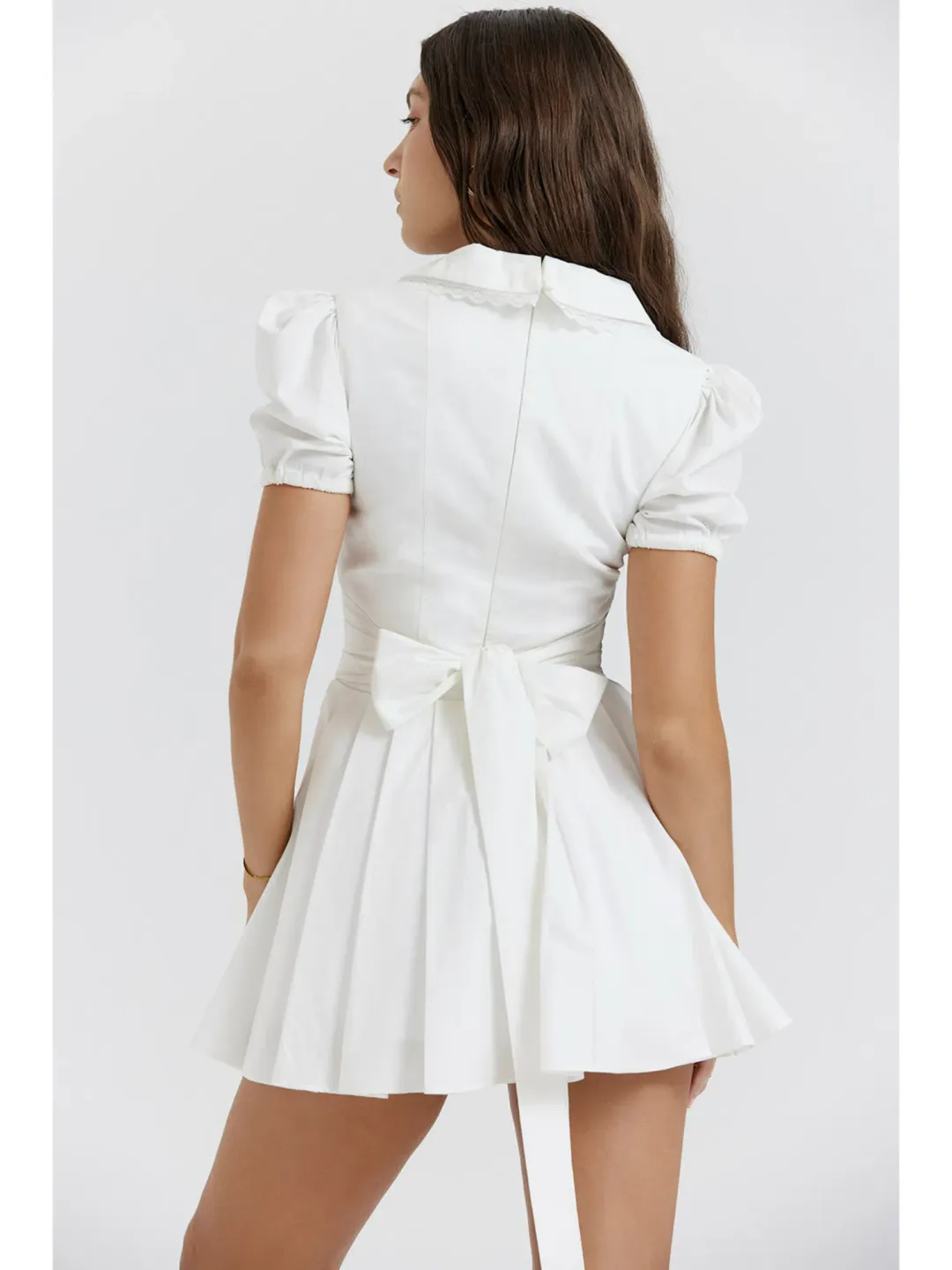 House Of CB Piera Pleated Mini White Size M / AU 12 for rent on The Volte - main image