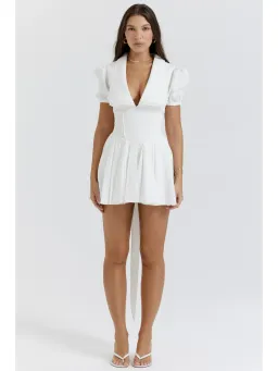 House Of CB Piera Pleated Mini White Size M / AU 12 for rent on The Volte - image 2